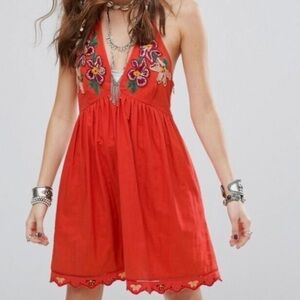 Free People Love and Flowers halter dress